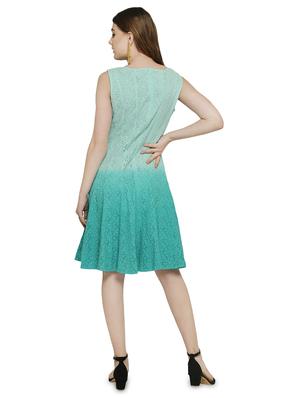 round neck ombre fit & flare dress - 16889228 - Standard Image - 3