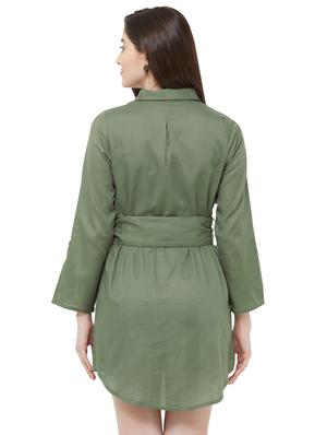 button-up belted high-low dress - 16889259 - Standard Image - 3