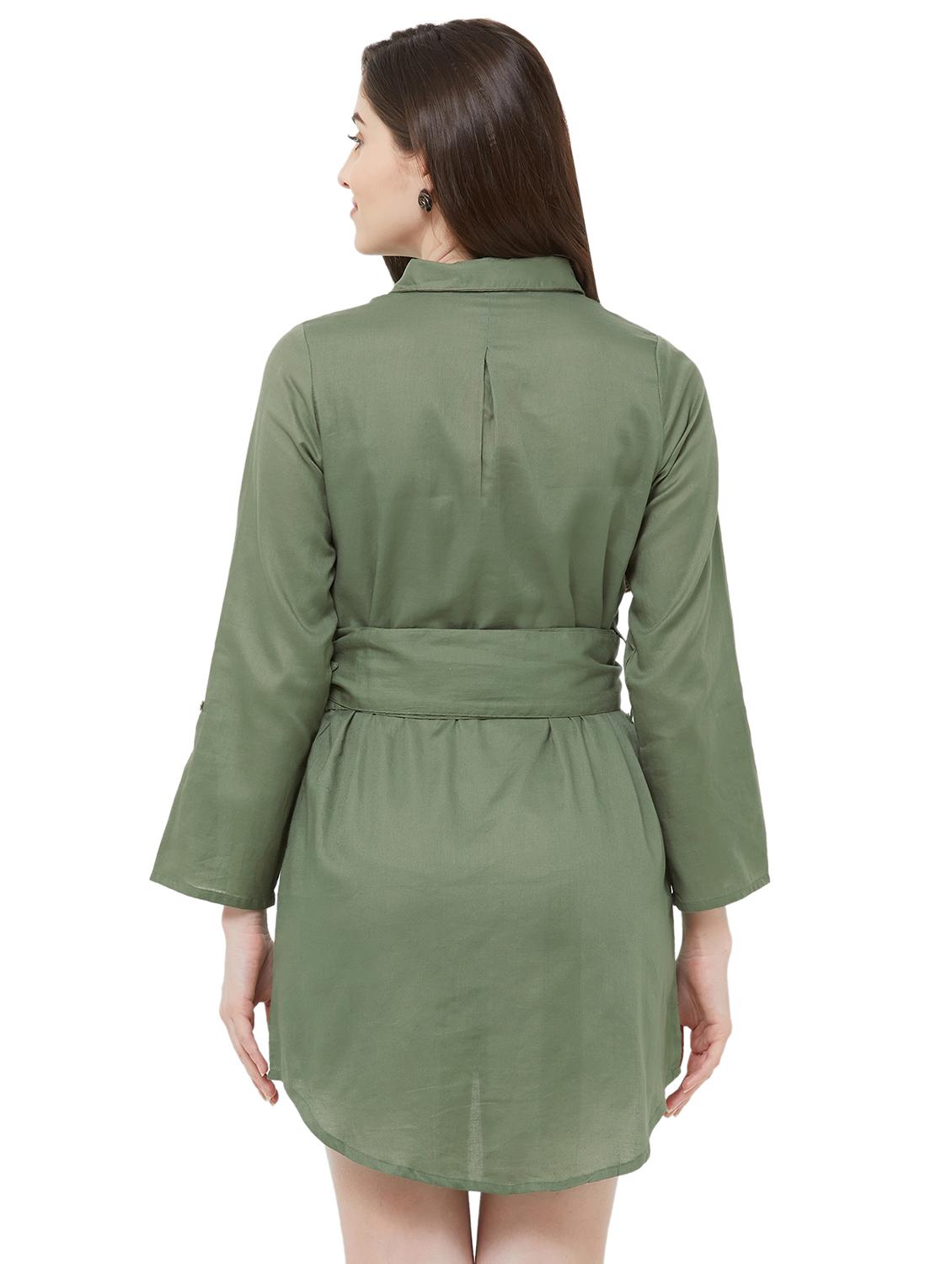 button-up belted high-low dress - 16889259 - Zoom Image - 3