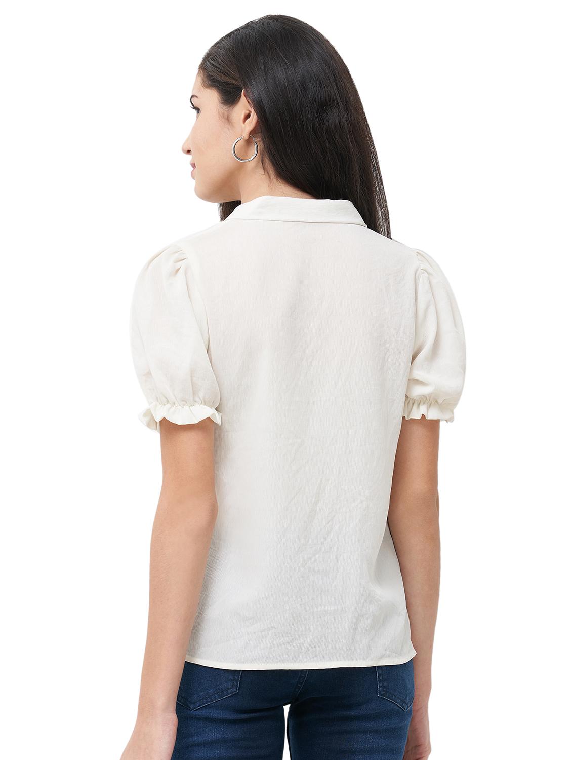 puff sleeves solid shirt - 16889273 - Zoom Image - 3