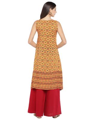 floral print a-line kurta - 16891229 - Standard Image - 3