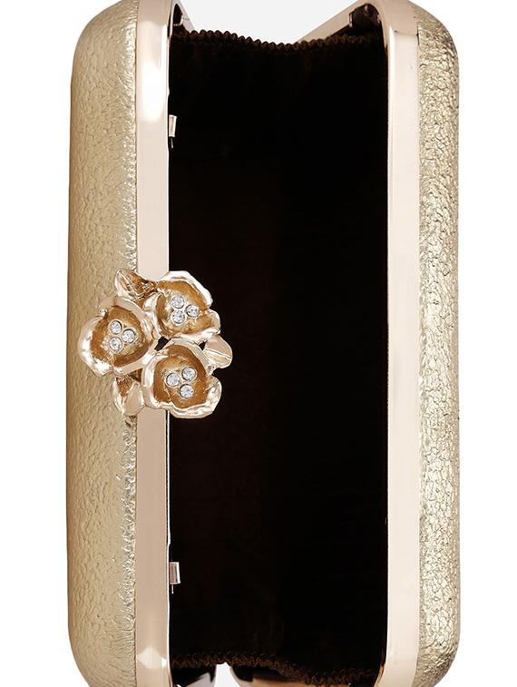 gold leatherette (pu) box clutch - 16891514 - Zoom Image - 3
