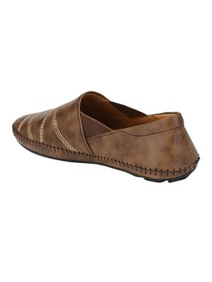 brown synthetic slip on loafers - 16894031 - Standard Image - 3