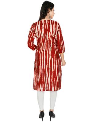 shibori print straight kurta - 16894533 - Standard Image - 3