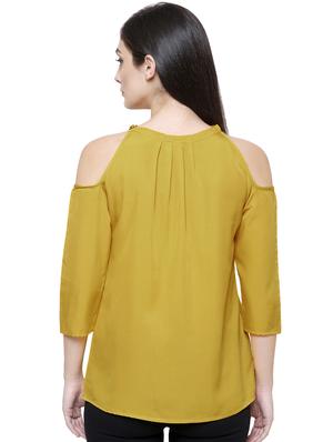 cold shoulder solid top - 16894989 - Standard Image - 3