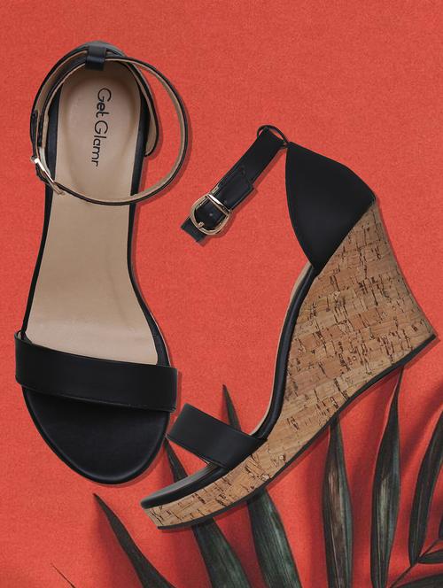 black ankle strap wedges - 16896573 - Standard Image - 1