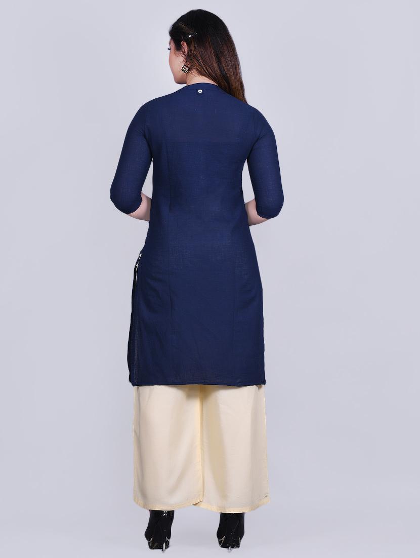 solid kurta palazzo set - 16896802 - Zoom Image - 3