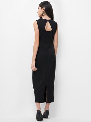 round neck bodycon maxi dress - 16896972 - Standard Image - 3