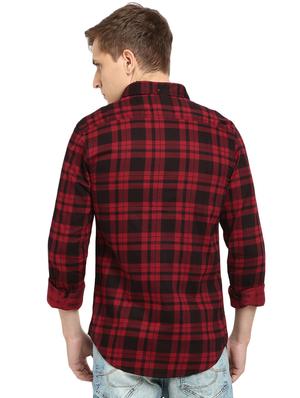 red checkered casual shirt - 16900193 - Standard Image - 3