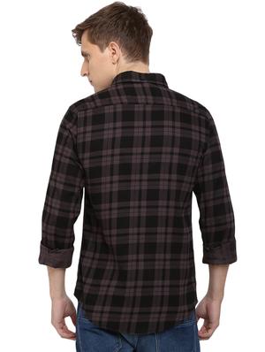 grey checkered casual shirt - 16900194 - Standard Image - 3