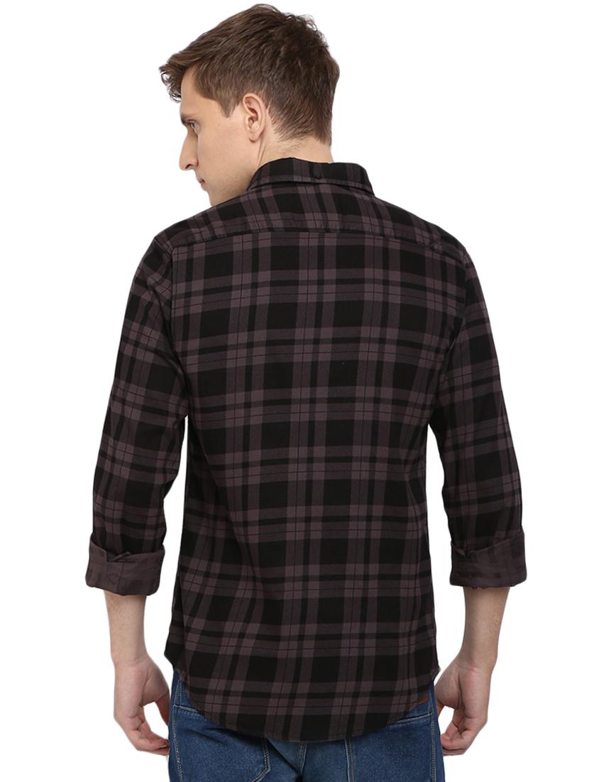 grey checkered casual shirt - 16900194 - Zoom Image - 3