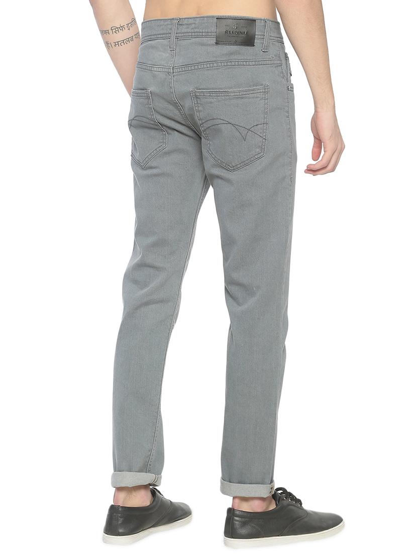 grey solid denim jeans - 16902335 - Zoom Image - 3