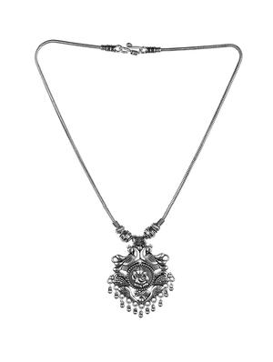 silver oxidized tribal necklace - 16902528 - Standard Image - 3