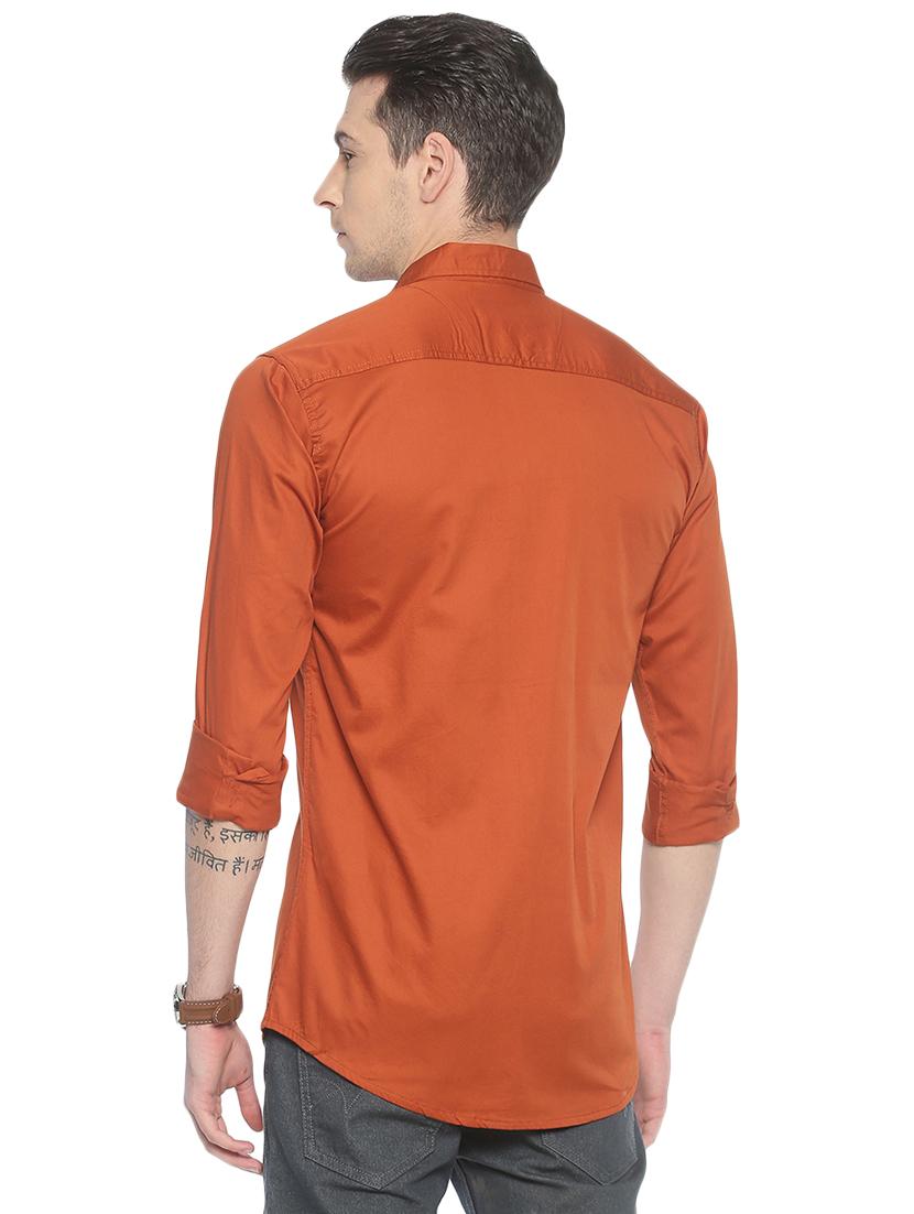 orange solid casual shirt - 16903357 - Zoom Image - 3