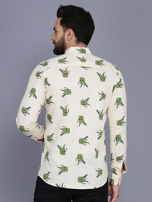 beige printed casual shirt - 16903479 - Standard Image - 3