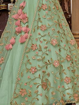 embroidered semi-stitched suit - 16904809 - Standard Image - 3