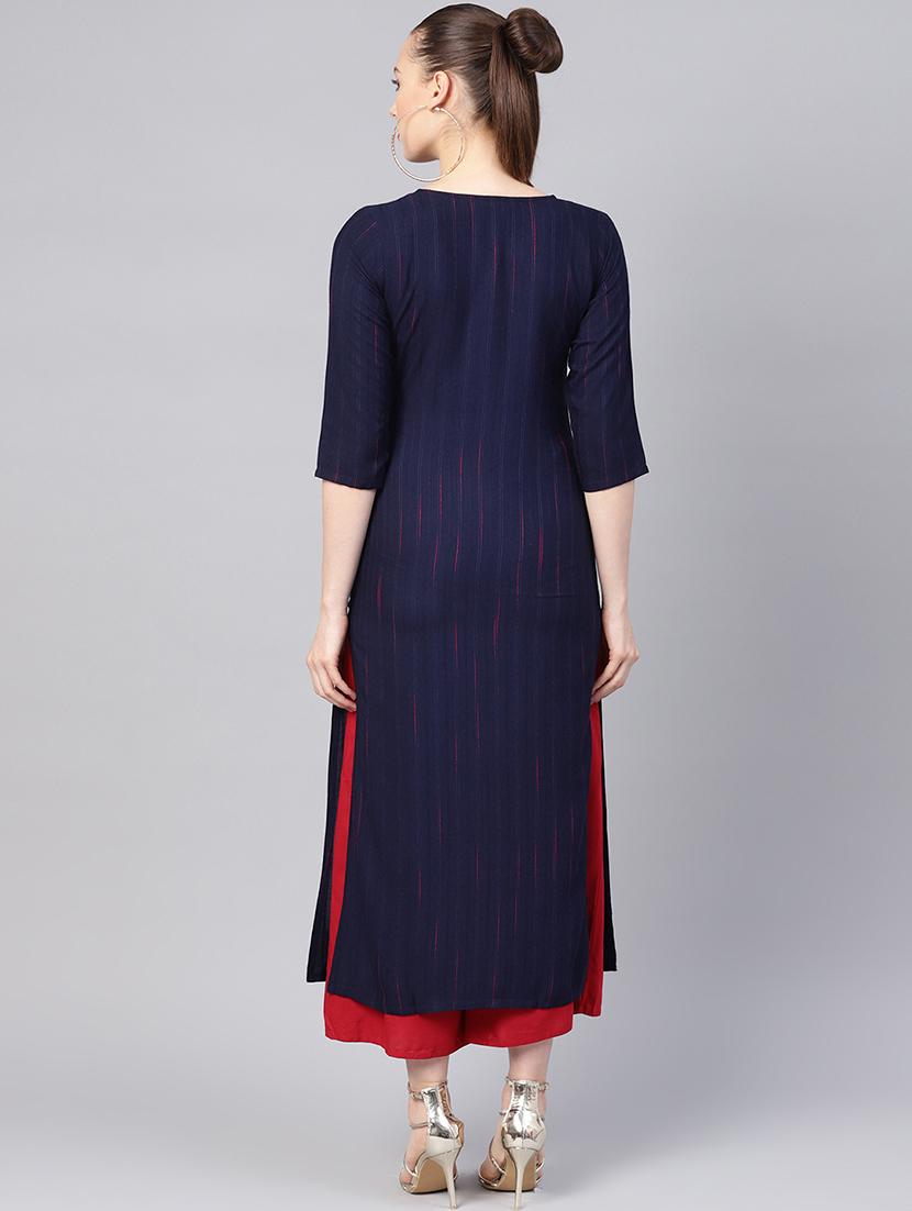 solid straight kurta - 16906844 - Zoom Image - 3