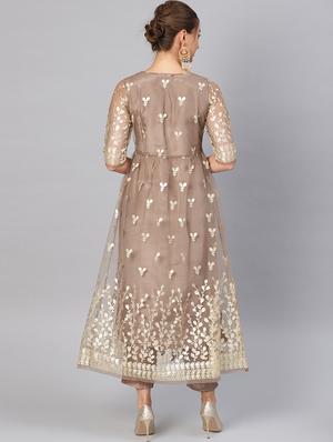 gold print kurta pant set - 16906866 - Standard Image - 3