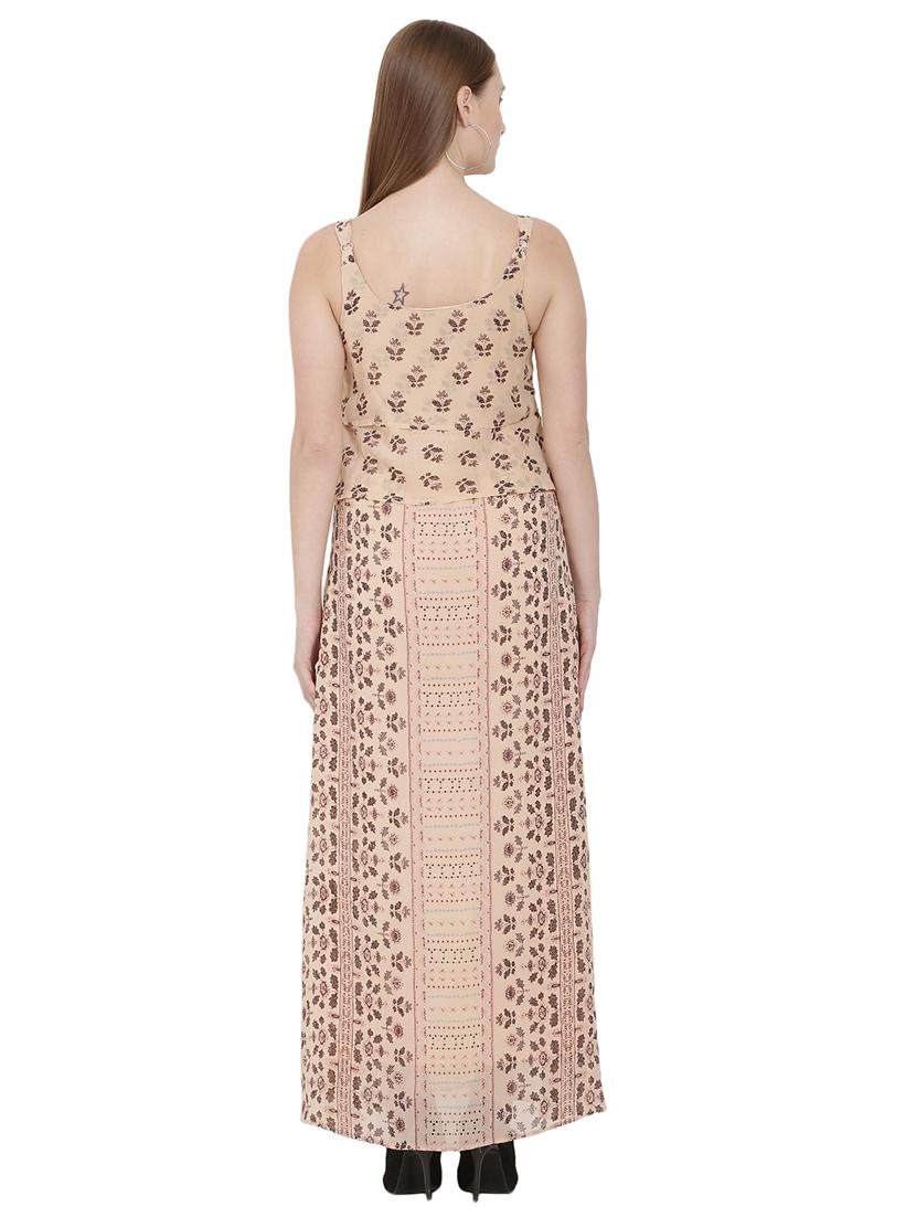 scoop neck floral layered maxi dress - 16908221 - Zoom Image - 3