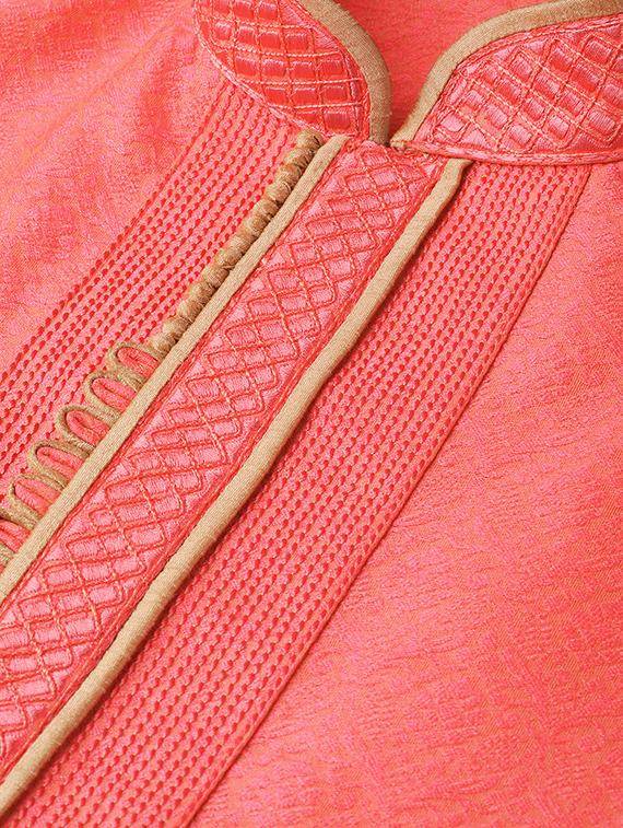 red jacquard kurta pyjama set - 16909262 - Zoom Image - 3