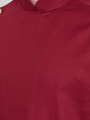maroon solid asymmetric kurta pyjama set - 16909266 - Standard Image - 3