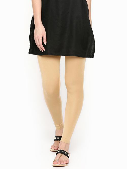 beige cotton lycra leggings - 16910758 - Very Small Image - 1