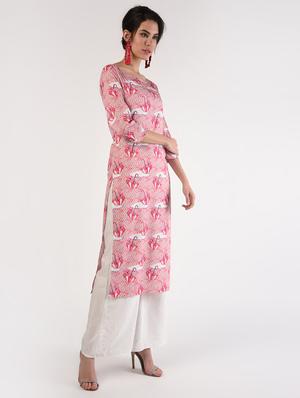 digital print straight kurta - 16911191 - Standard Image - 3