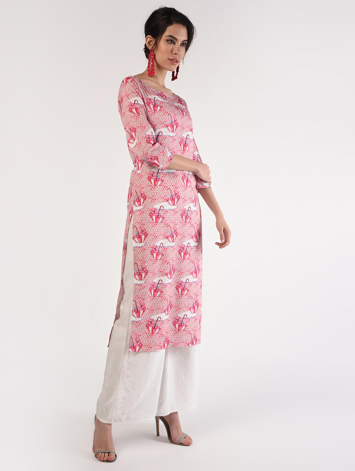 digital print straight kurta - 16911191 - Zoom Image - 3