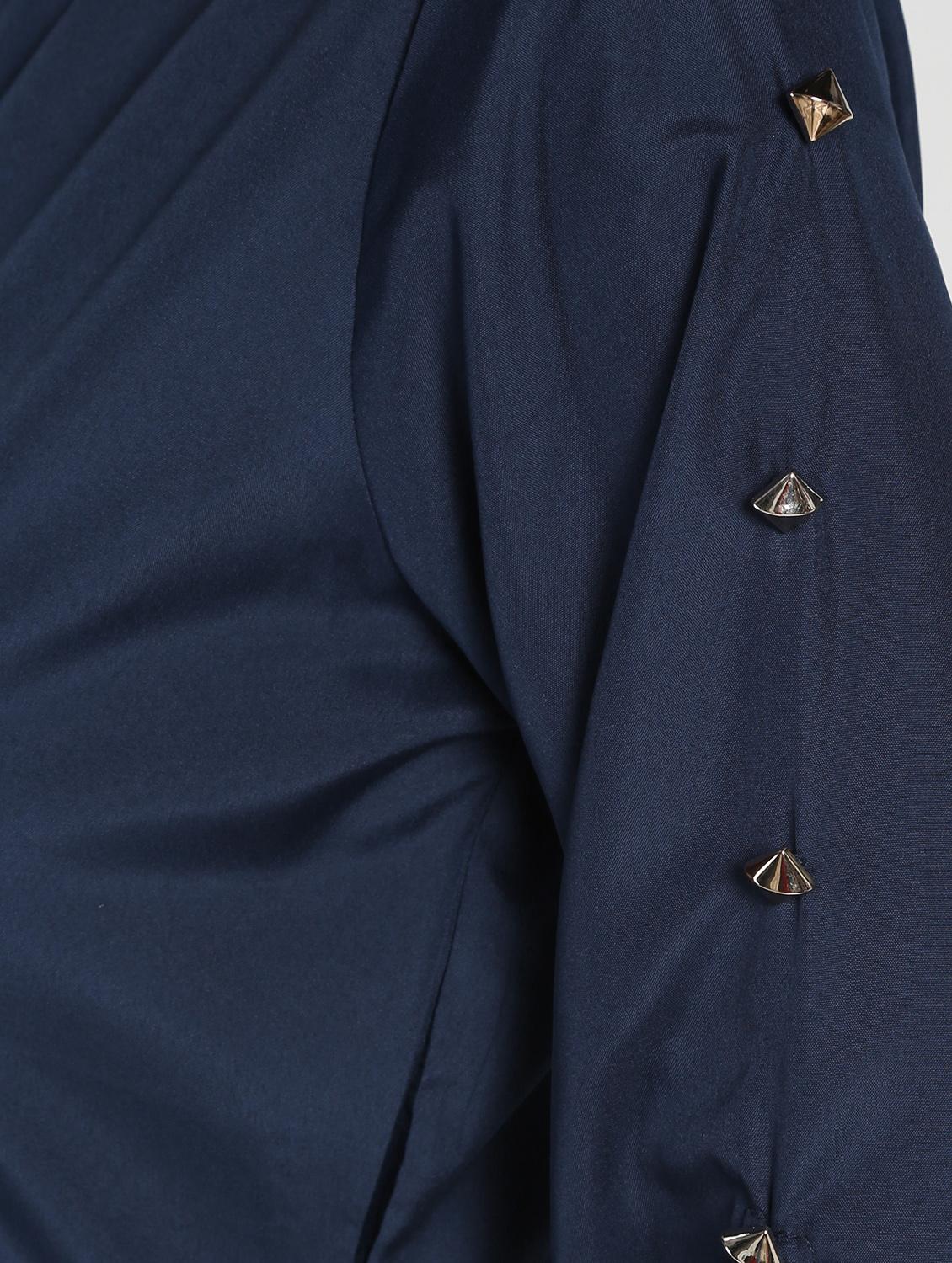 dark blue poly crepe regular top - 16911316 - Zoom Image - 6