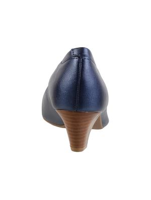 blue leatherette slip on pumps - 16911841 - Standard Image - 3