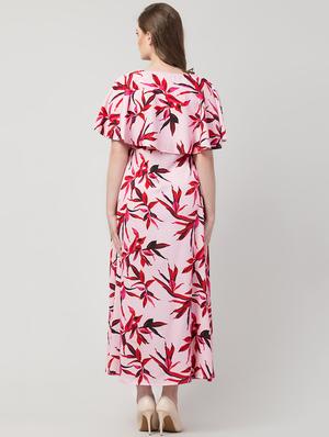 cape sleeved tropical maxi dress - 16913685 - Standard Image - 3