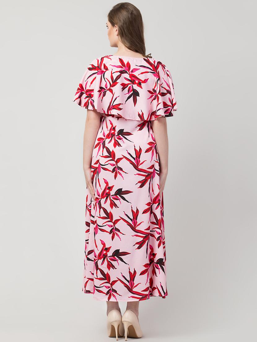 cape sleeved tropical maxi dress - 16913685 - Zoom Image - 3