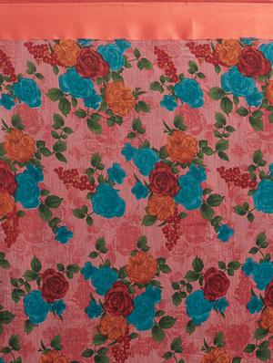 floral woven saree with blouse - 16915944 - Standard Image - 3