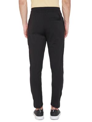 black solid ankle length track pant - 16920429 - Standard Image - 3