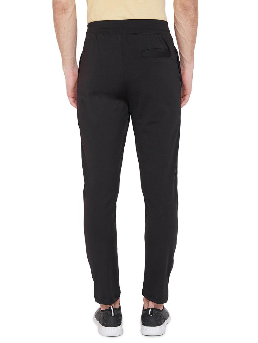 black solid ankle length track pant - 16920429 - Zoom Image - 3