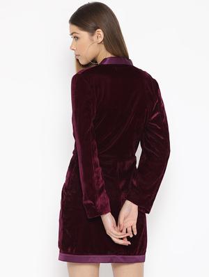 overlap neck slit pocket sheath dress - 16921440 - Standard Image - 3