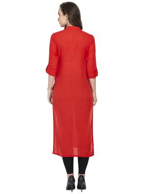 solid straight kurta - 16923472 - Standard Image - 3