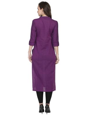 solid straight kurta - 16923473 - Standard Image - 3