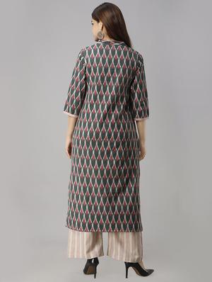 multi colored cotton kurta palazzo set - 16924076 - Standard Image - 3