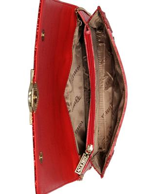 red leatherette (pu) envelope clutch - 16928445 - Standard Image - 3