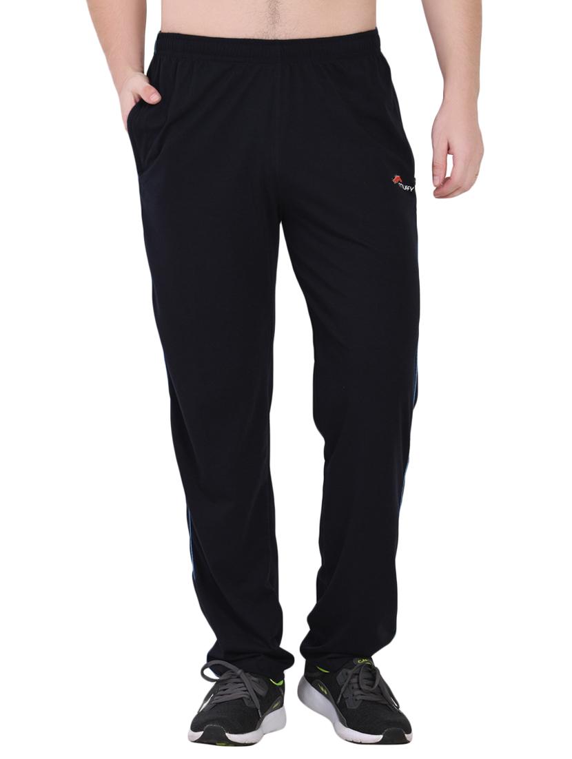navy-blue solid full length track pant