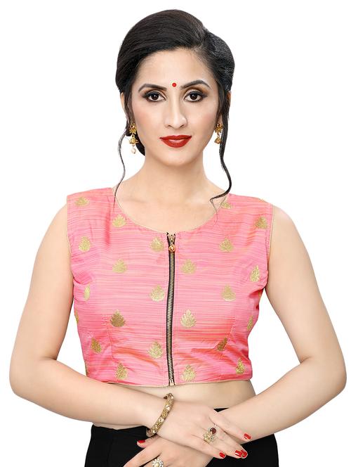 zipper detail embroidered blouse - 16933943 - Standard Image - 1