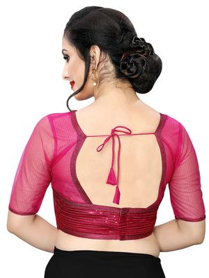 net yoke embroidered blouse - 16933954 - Standard Image - 3