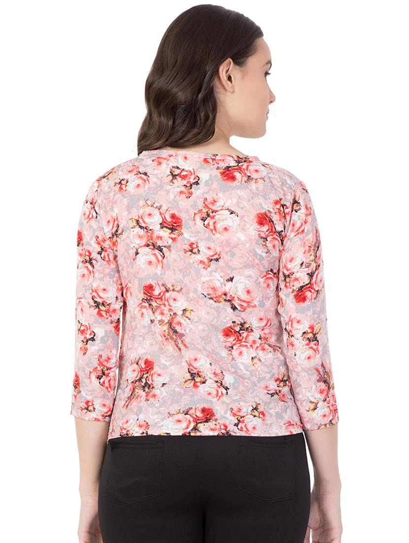 round neck floral top - 16935516 - Zoom Image - 3