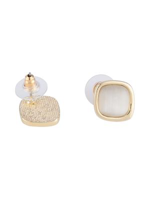white metal studs earring - 16936207 - Standard Image - 3