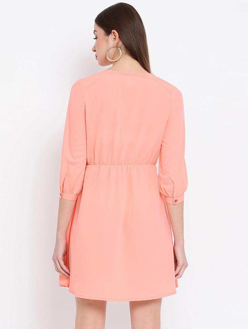 gather detail button up a-line dress - 16936469 - Zoom Image - 3