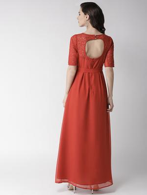 tie front mesh detail maxi dress - 16936854 - Standard Image - 3