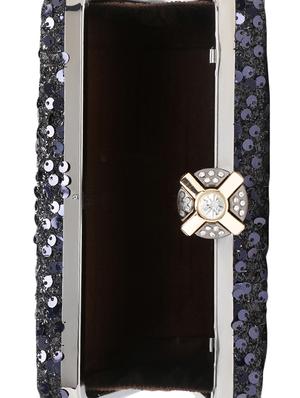 black metal box clutch - 16938765 - Standard Image - 3