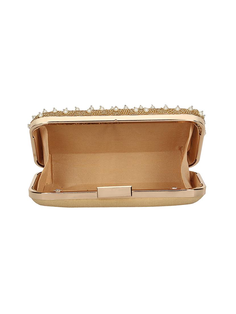 gold faux silk box clutch - 16939299 - Zoom Image - 3