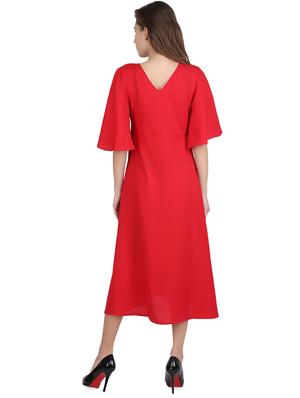 flutter sleeves a-line dress - 16940485 - Standard Image - 3